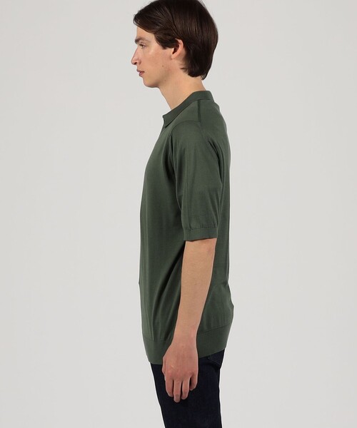 JOHN SMEDLEY(ジョンスメドレー)の「JOHN SMEDLEY DONNELLY コットン スキッパーニット(ニット/セーター・メンズ・ブラック/グリーン・L/M)」の5枚目の写真
