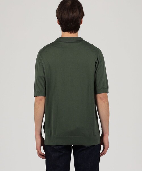 JOHN SMEDLEY(ジョンスメドレー)の「JOHN SMEDLEY DONNELLY コットン スキッパーニット(ニット/セーター・メンズ・ブラック/グリーン・L/M)」の6枚目の写真