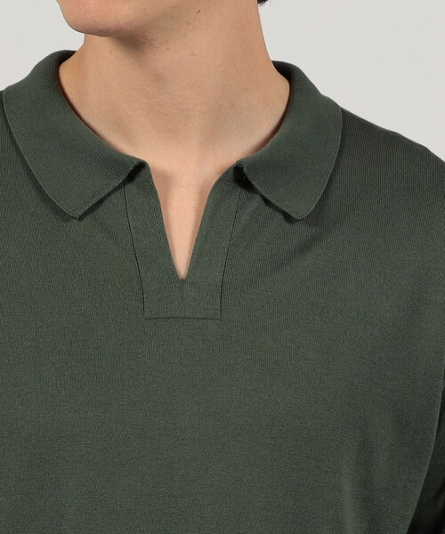JOHN SMEDLEY(ジョンスメドレー)の「JOHN SMEDLEY DONNELLY コットン スキッパーニット(ニット/セーター・メンズ・ブラック/グリーン・L/M)」の7枚目の写真