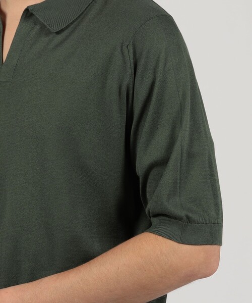 JOHN SMEDLEY(ジョンスメドレー)の「JOHN SMEDLEY DONNELLY コットン スキッパーニット(ニット/セーター・メンズ・ブラック/グリーン・L/M)」の8枚目の写真