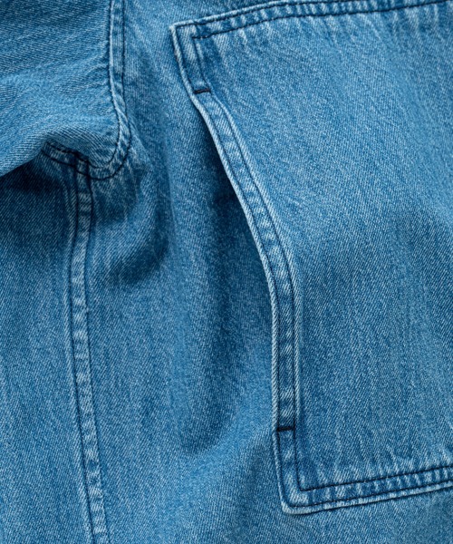 LA MARINE FRANCAISE（マリン フランセーズ）の「ライトデニムシャツジャケット（シャツ/ブラウス・レディース・ネイビー/サックスブルー・FREE）」の4枚目の写真