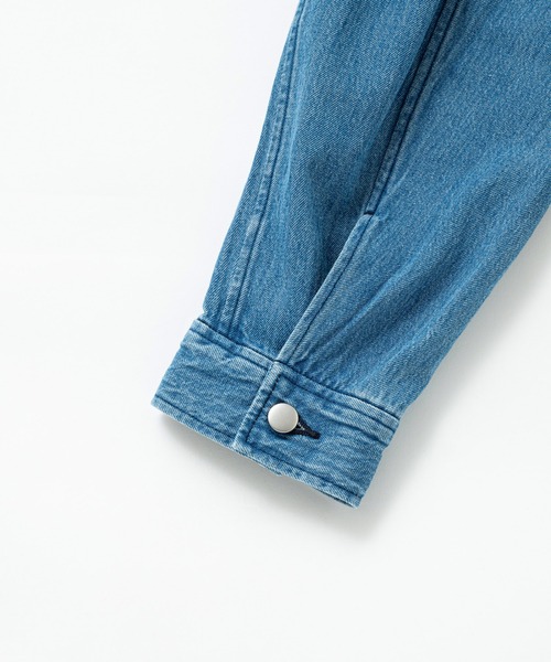 LA MARINE FRANCAISE（マリン フランセーズ）の「ライトデニムシャツジャケット（シャツ/ブラウス・レディース・ネイビー/サックスブルー・FREE）」の5枚目の写真