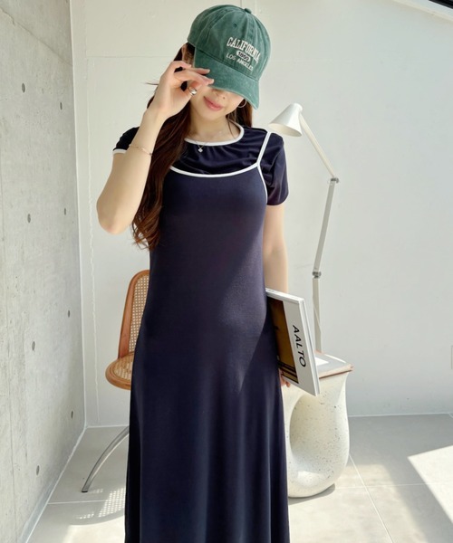 セール】セット商品 パイピングデザイン Tシャツ × キャミ