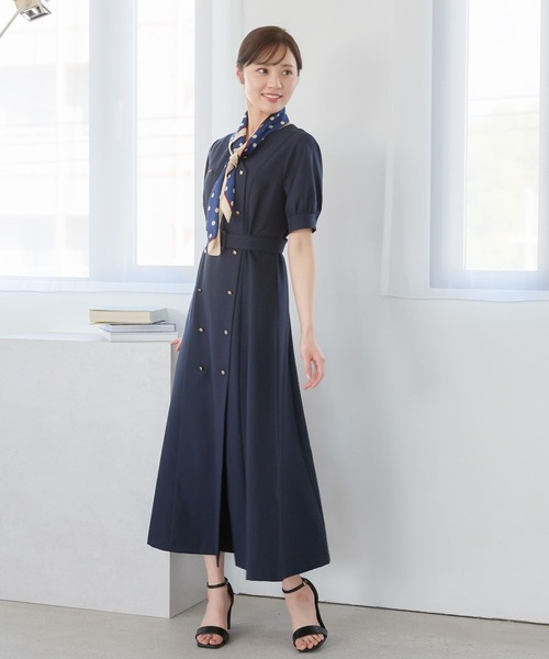 Andemiu（アンデミュウ）の「トレンチフウVネックワンピース451378（ワンピース・レディース・ベージュ/グレー/ネイビー・FREE）」の7枚目の写真