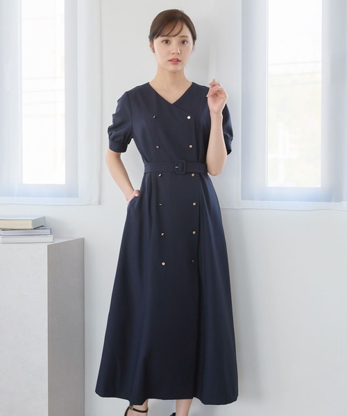 Andemiu（アンデミュウ）の「トレンチフウVネックワンピース451378（ワンピース・レディース・ベージュ/グレー/ネイビー・FREE）」の8枚目の写真