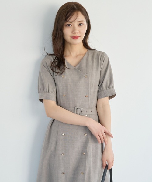 Andemiu（アンデミュウ）の「トレンチフウVネックワンピース451378（ワンピース・レディース・ベージュ/グレー/ネイビー・FREE）」の11枚目の写真