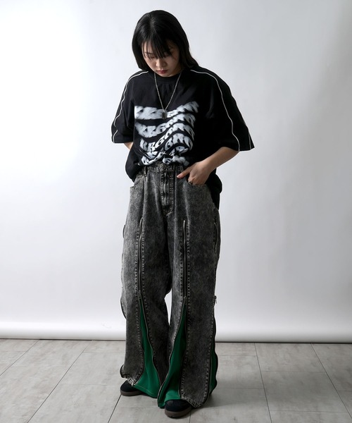 セール】remake design denim pants/リメイクデザイン デニム