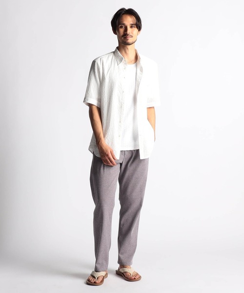 NICOLE CLUB FOR MEN（ニコルクラブフォーメン）の「シアーチェック レギュラーカラーシャツ（シャツ/ブラウス・メンズ・オフホワイト/サックスブルー/ブラック・X-LARGE/LARGE/MEDIUM）」の4枚目の写真