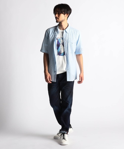 NICOLE CLUB FOR MEN（ニコルクラブフォーメン）の「シアーチェック レギュラーカラーシャツ（シャツ/ブラウス・メンズ・オフホワイト/サックスブルー/ブラック・X-LARGE/LARGE/MEDIUM）」の6枚目の写真