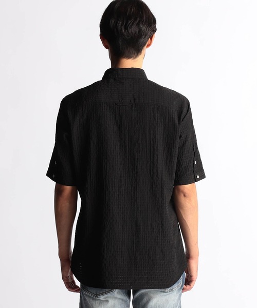 NICOLE CLUB FOR MEN（ニコルクラブフォーメン）の「シアーチェック レギュラーカラーシャツ（シャツ/ブラウス・メンズ・オフホワイト/サックスブルー/ブラック・X-LARGE/LARGE/MEDIUM）」の7枚目の写真