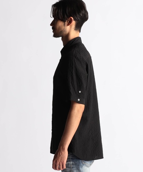 NICOLE CLUB FOR MEN（ニコルクラブフォーメン）の「シアーチェック レギュラーカラーシャツ（シャツ/ブラウス・メンズ・オフホワイト/サックスブルー/ブラック・X-LARGE/LARGE/MEDIUM）」の8枚目の写真