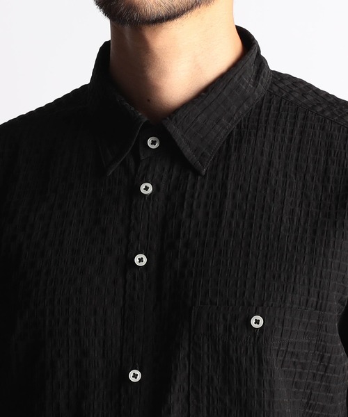 NICOLE CLUB FOR MEN（ニコルクラブフォーメン）の「シアーチェック レギュラーカラーシャツ（シャツ/ブラウス・メンズ・オフホワイト/サックスブルー/ブラック・X-LARGE/LARGE/MEDIUM）」の9枚目の写真