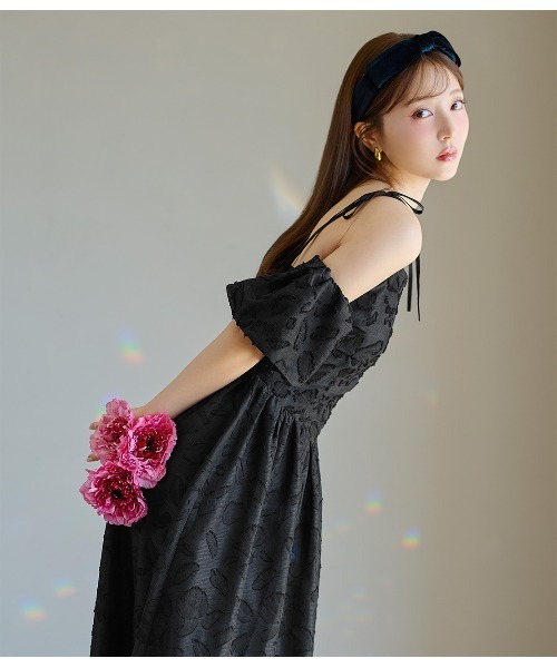 PEACH JOHN（ピーチジョン）の「ジャガードボリュームワンピ（ワンピース・レディース・ピンク/アイボリー/ブラック・ONE SIZE）」の7枚目の写真