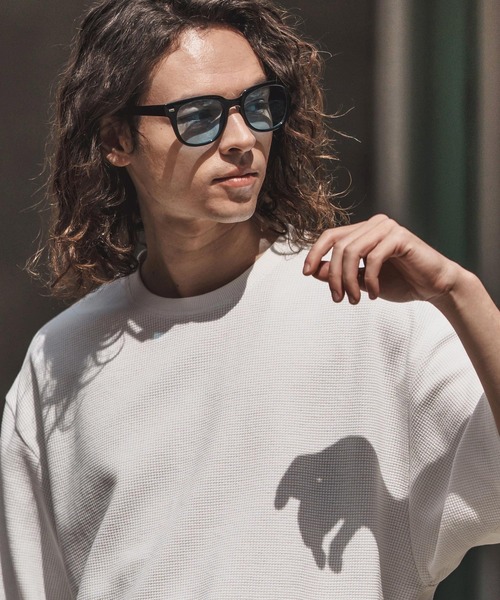 CAMBIO(カンビオ)の「mt9659-Gimmick Design Waffle Cut sew Tシャツ(Tシャツ/カットソー・メンズ・ホワイト/ブラック・S/M/L)」の4枚目の写真