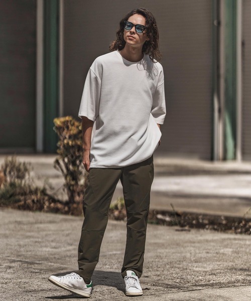 CAMBIO(カンビオ)の「mt9659-Gimmick Design Waffle Cut sew Tシャツ(Tシャツ/カットソー・メンズ・ホワイト/ブラック・S/M/L)」の7枚目の写真