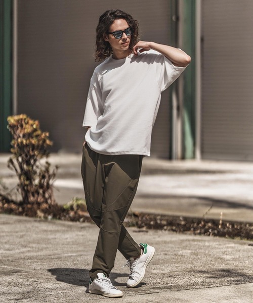 CAMBIO(カンビオ)の「mt9659-Gimmick Design Waffle Cut sew Tシャツ(Tシャツ/カットソー・メンズ・ホワイト/ブラック・S/M/L)」の8枚目の写真