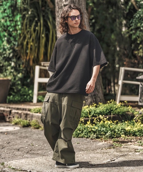 CAMBIO(カンビオ)の「mt9659-Gimmick Design Waffle Cut sew Tシャツ(Tシャツ/カットソー・メンズ・ホワイト/ブラック・S/M/L)」の15枚目の写真