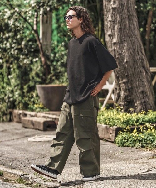 CAMBIO(カンビオ)の「mt9659-Gimmick Design Waffle Cut sew Tシャツ(Tシャツ/カットソー・メンズ・ホワイト/ブラック・S/M/L)」の16枚目の写真