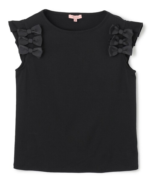 TOCCA(トッカ)の「BOW PARTY Tシャツ(Tシャツ/カットソー・レディース・アイボリー系/ブルー系/ブラック系・SMALL/MEDIUM)」の9枚目の写真