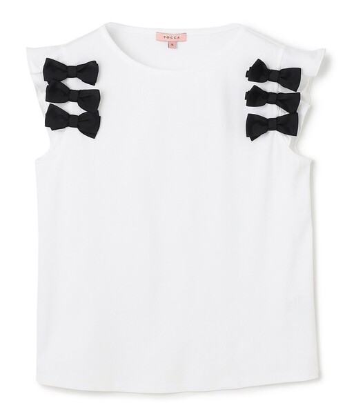 TOCCA(トッカ)の「BOW PARTY Tシャツ(Tシャツ/カットソー・レディース・アイボリー系/ブルー系/ブラック系・SMALL/MEDIUM)」の10枚目の写真