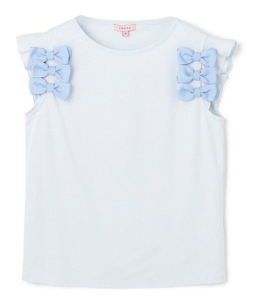 TOCCA(トッカ)の「BOW PARTY Tシャツ(Tシャツ/カットソー・レディース・アイボリー系/ブルー系/ブラック系・SMALL/MEDIUM)」の11枚目の写真