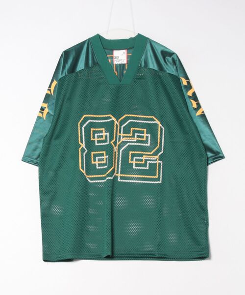 a.p.o.v.（エーピーオービー）の「a.p.o.v. レイヤーナンバリング＆フェルトロゴワッペンメッシュフットボールシャツ（Tシャツ/カットソー・メンズ・ブラック/ブルー/ピンク/グリーン/ホワイト・ONESIZE）」の16枚目の写真