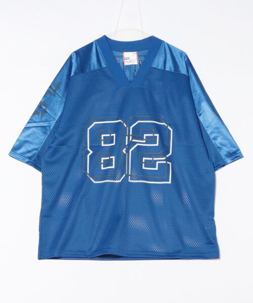 a.p.o.v.（エーピーオービー）の「a.p.o.v. レイヤーナンバリング＆フェルトロゴワッペンメッシュフットボールシャツ（Tシャツ/カットソー・メンズ・ブラック/ブルー/ピンク/グリーン/ホワイト・ONESIZE）」の12枚目の写真