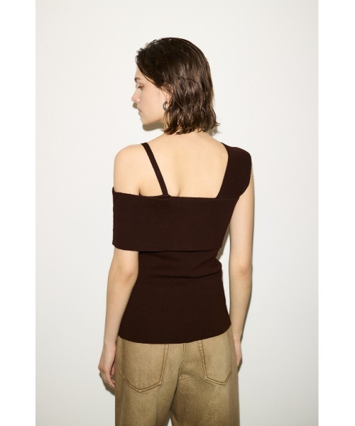 THROW by SLY（スローバイスライ）の「THROW ASYMMETRY RIB TOPS アシンメトリー リブ トップス（ベスト・レディース・ブラック/ブラウン・FREE）」の13枚目の写真