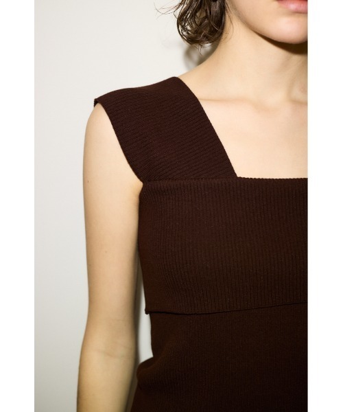 ベスト ジレ THROW ASYMMETRY RIB TOPS アシンメトリー リブ トップス レディース THROW by SLY ベスト ジレ ASYMMETRY RIB TOPS アシンメトリー