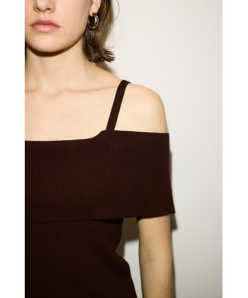 ベスト ジレ THROW ASYMMETRY RIB TOPS アシンメトリー リブ トップス レディース セール】THROW ASYMMETRY RIB TOPS アシンメトリー リブ