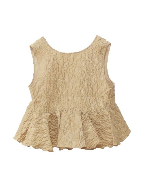 Marilyn Moon（マリリンムーン）の「フローティングジャガードラッフルベスト（ベスト・レディース・ブラック/ホワイト/ベージュ・FREE）」の2枚目の写真