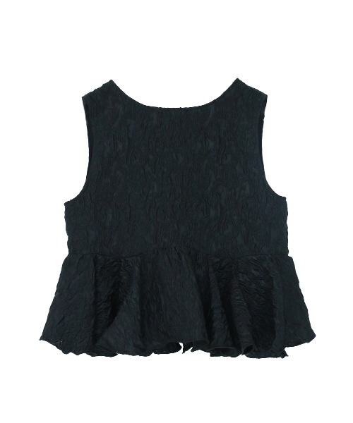 Marilyn Moon（マリリンムーン）の「フローティングジャガードラッフルベスト（ベスト・レディース・ブラック/ホワイト/ベージュ・FREE）」の14枚目の写真