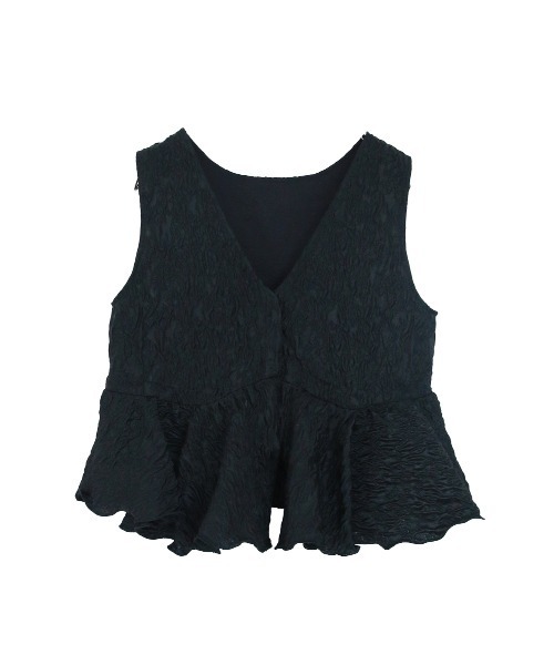 Marilyn Moon（マリリンムーン）の「フローティングジャガードラッフルベスト（ベスト・レディース・ブラック/ホワイト/ベージュ・FREE）」の17枚目の写真