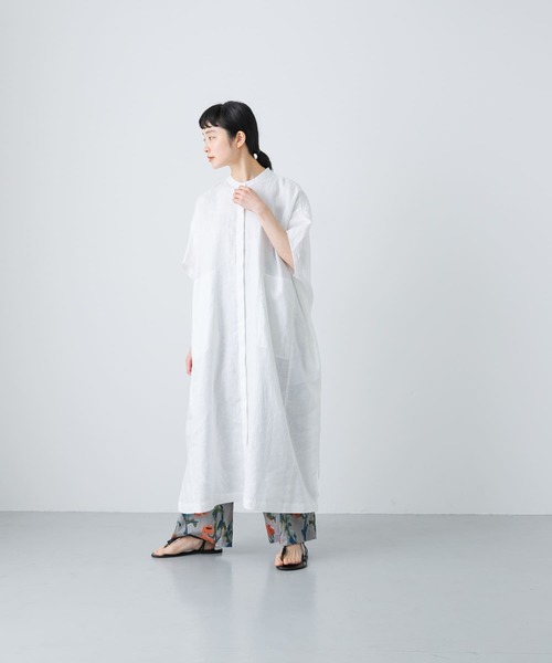 かぐれ（カグレ）の「リネンスクエアワンピース（ワンピース・レディース・イエロー/オフホワイト/ブラック・FREE）」の8枚目の写真