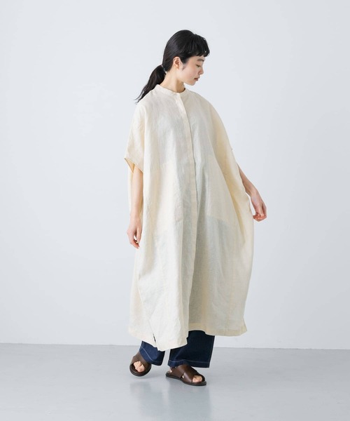 かぐれ（カグレ）の「リネンスクエアワンピース（ワンピース・レディース・イエロー/オフホワイト/ブラック・FREE）」の13枚目の写真