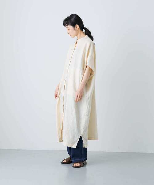 かぐれ（カグレ）の「リネンスクエアワンピース（ワンピース・レディース・イエロー/オフホワイト/ブラック・FREE）」の14枚目の写真