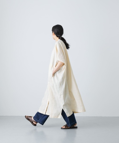 かぐれ（カグレ）の「リネンスクエアワンピース（ワンピース・レディース・イエロー/オフホワイト/ブラック・FREE）」の15枚目の写真