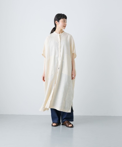 かぐれ（カグレ）の「リネンスクエアワンピース（ワンピース・レディース・イエロー/オフホワイト/ブラック・FREE）」の16枚目の写真