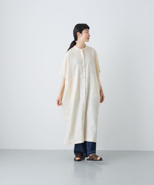 かぐれ（カグレ）の「リネンスクエアワンピース（ワンピース・レディース・イエロー/オフホワイト/ブラック・FREE）」の18枚目の写真