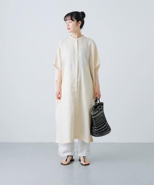 かぐれ（カグレ）の「リネンスクエアワンピース（ワンピース・レディース・イエロー/オフホワイト/ブラック・FREE）」の22枚目の写真