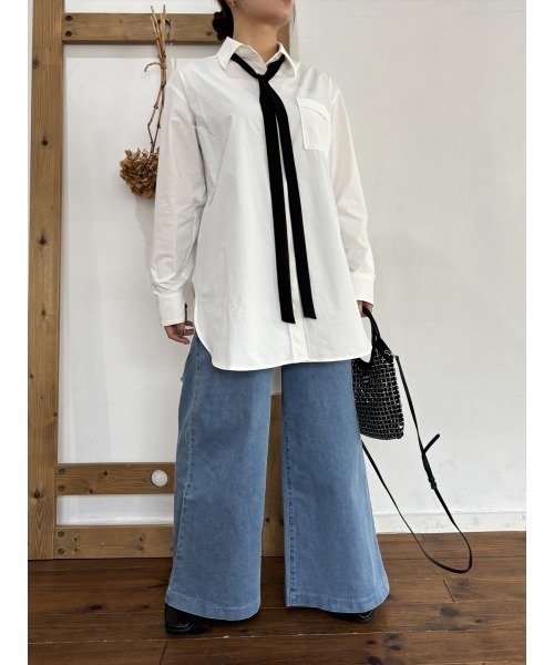 Day and Grade（デイアンドグレイド）の「3WAY UVカットデザインシャツ / ストレッチ・2WAY（シャツ/ブラウス・レディース・ホワイト・FREE）」の5枚目の写真