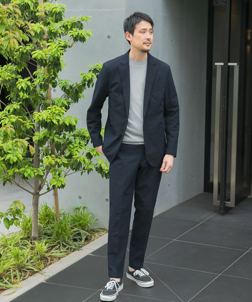 URBAN RESEARCH DOORS(アーバンリサーチドアーズ)の「『イージーケア』LIFE STYLE TAILOR シアサッカーコンフォータブルパンツ(スーツパンツ・メンズ・ネイビー/ブラック・X-LARGE/LARGE/MEDIUM/SMALL)」の16枚目の写真