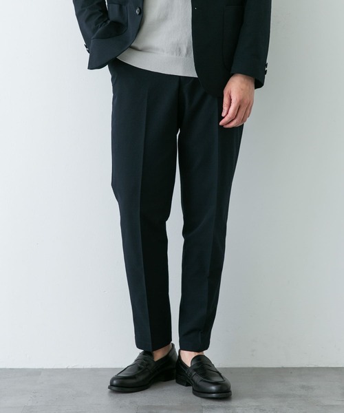 URBAN RESEARCHDOORS ブラックカジュアルパンツ フリーサイズ セール】『イージーケア』LIFE STYLE TAILOR シアサッカー