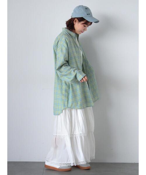 ehka sopo（エヘカソポ）の「レースティアードスカート（スカート・レディース・オフホワイト/ブラック/サックスブルー・F）」の10枚目の写真