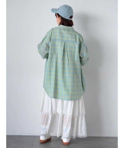 ehka sopo（エヘカソポ）の「レースティアードスカート（スカート・レディース・オフホワイト/ブラック/サックスブルー・F）」の11枚目の写真