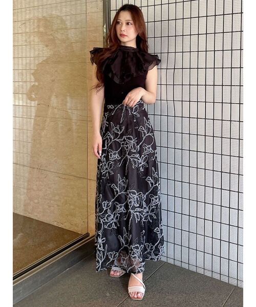 MERCURYDUO(マーキュリーデュオ)の「エンブロイダリースカート(スカート・レディース・ライトグレー/ブラック/アイボリー・MEDIUM/SMALL)」の9枚目の写真