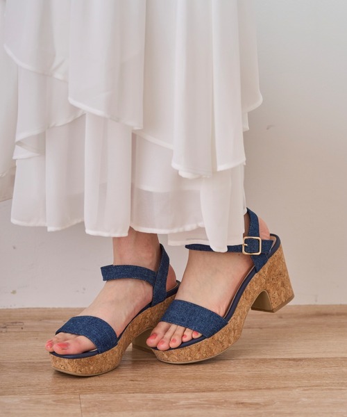 31 Sons de mode（トランテアン　ソン　ドゥ　モード）の「2025春夏新作 コルクソールサンダル（サンダル・レディース・ブラック/オフホワイト/インディゴブルー・S/M/L）」の3枚目の写真
