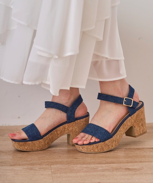 31 Sons de mode（トランテアン　ソン　ドゥ　モード）の「2025春夏新作 コルクソールサンダル（サンダル・レディース・ブラック/オフホワイト/インディゴブルー・S/M/L）」の5枚目の写真