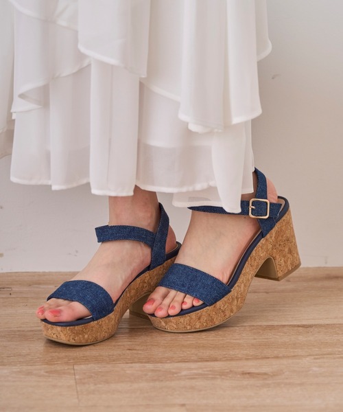 31 Sons de mode（トランテアン　ソン　ドゥ　モード）の「2025春夏新作 コルクソールサンダル（サンダル・レディース・ブラック/オフホワイト/インディゴブルー・S/M/L）」の6枚目の写真