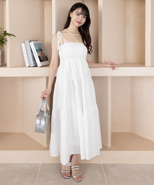 極美品 KUOSE♡クオセ 韓国 花柄 ロングワンピース リボンフェミニン M 極美品 KUOSE♡クオセ 韓国 花柄 ロングワンピース リボン